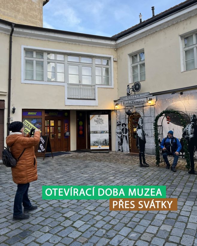 🎄 Zima venku, filmový svět uvnitř 🎬⁠ ⁠ Muzeum Karla Zemana je pro vás otevřeno denně od pondělí do neděle | 10:00–19:00...